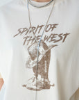 Тениска “Spirit of the West” с принт – цвят екрю